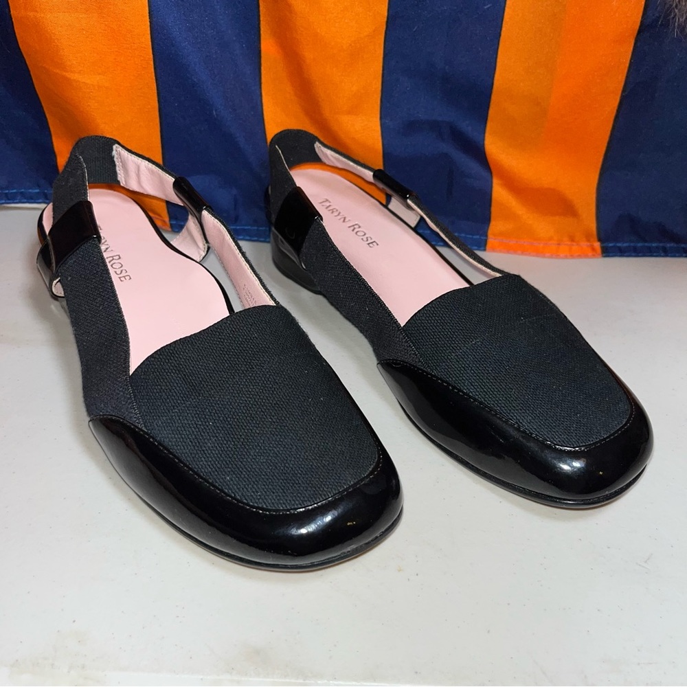 Taryn Rose
Kamille Patet-Linen Low-Wedge Slingback, Black women size 8.5M